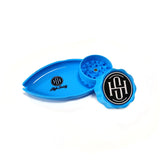 High Society - Mini Rolling Tray Grinder Combo - Neon Blue