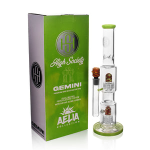 High Society - Gemini Premium Wig Wag Waterpipe (Green)